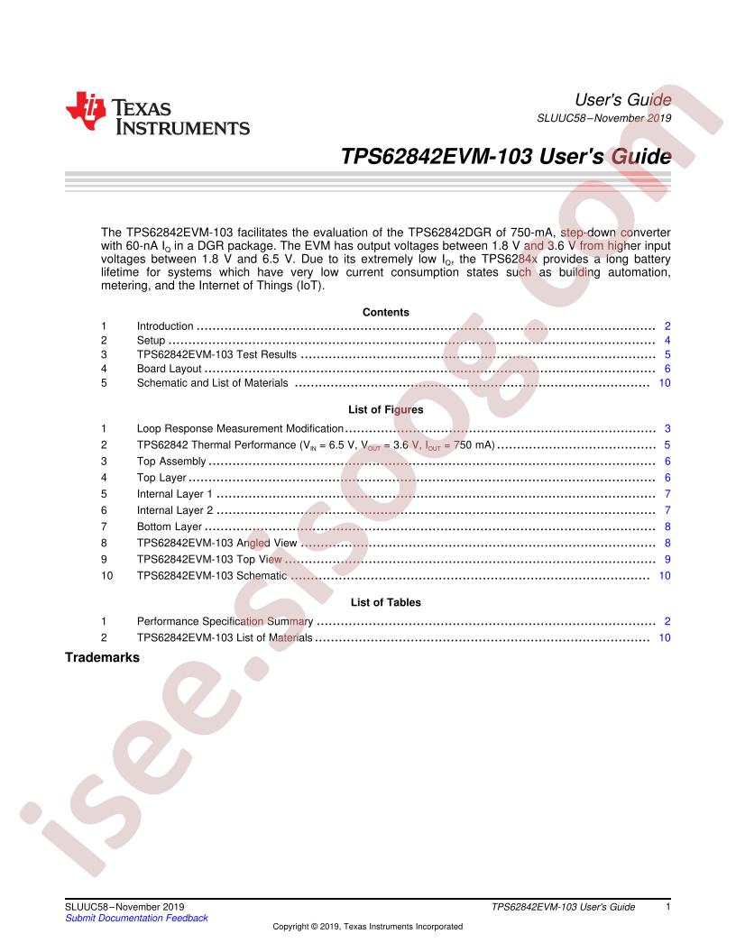 TPS62842EVM-103 User Guide