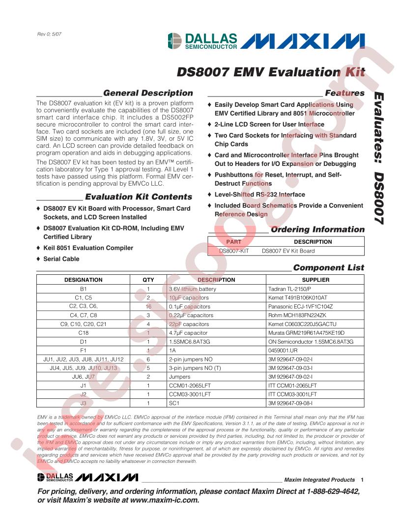 DS8007 Eval Kit