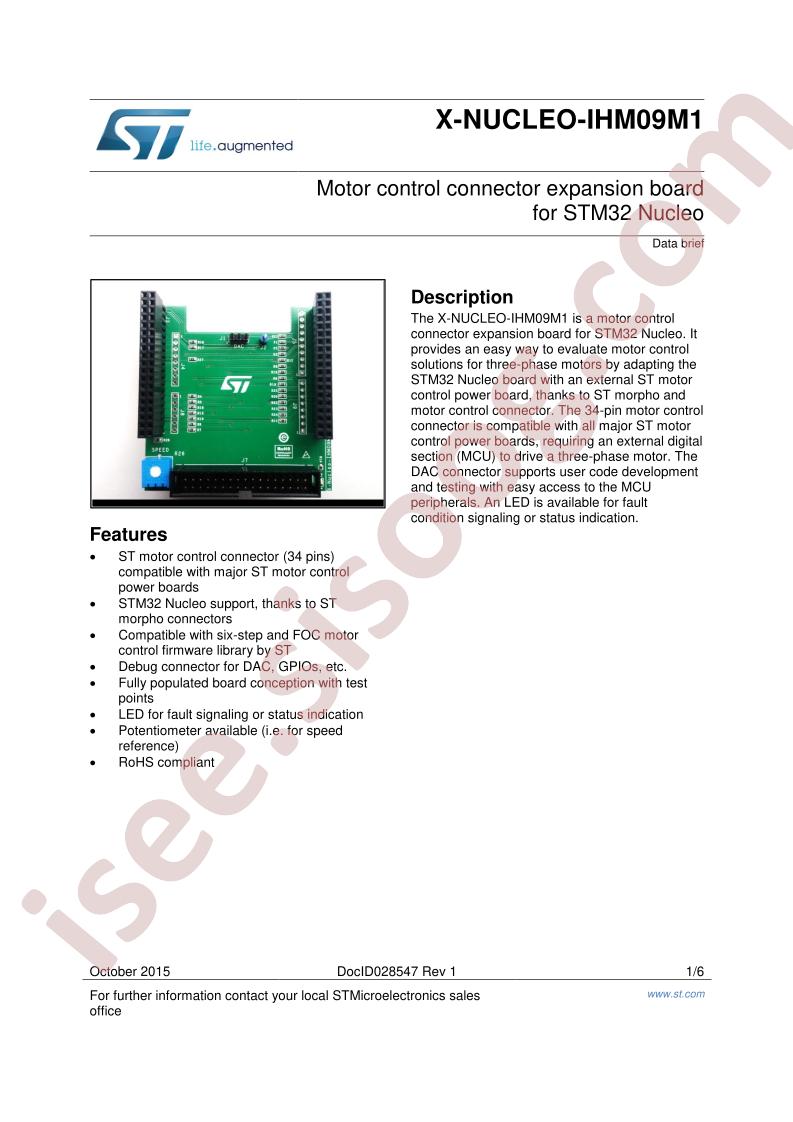 X-NUCLEO-IHM09M1 Data Brief