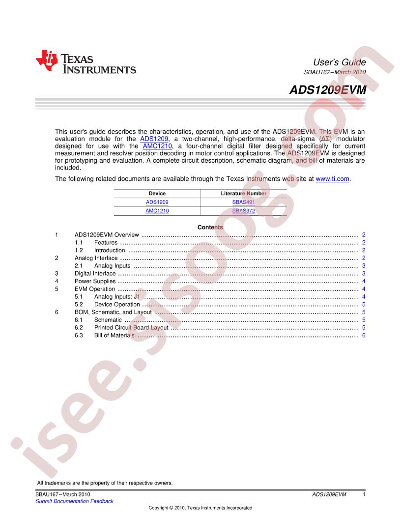 ADS1209EVM User Guide