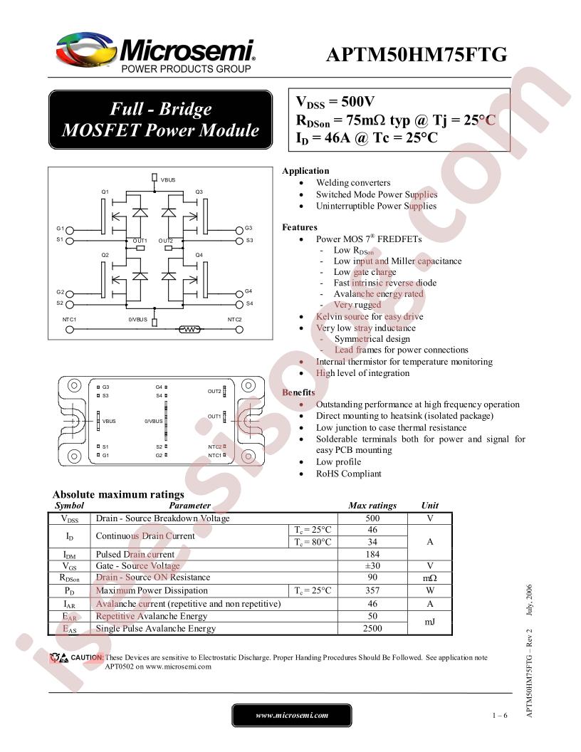 APTM50HM75FTG