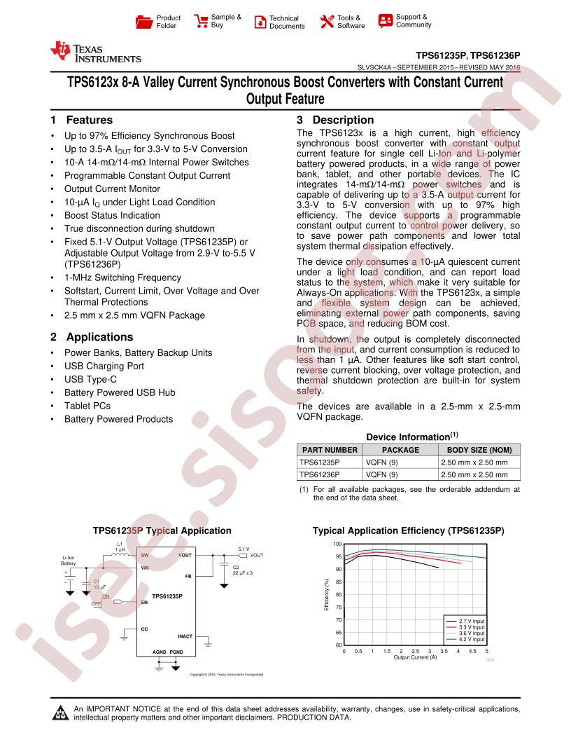 TPS61235P, TPS61236P Datasheet