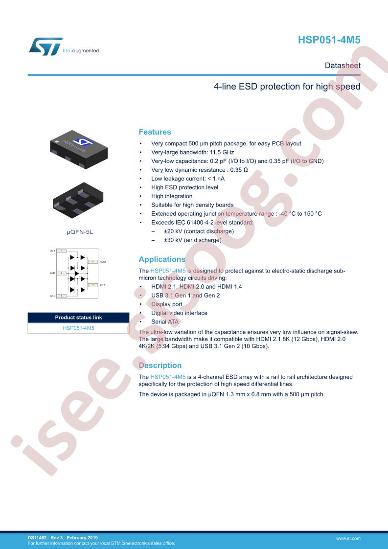 HSP051-4M5 Datasheet