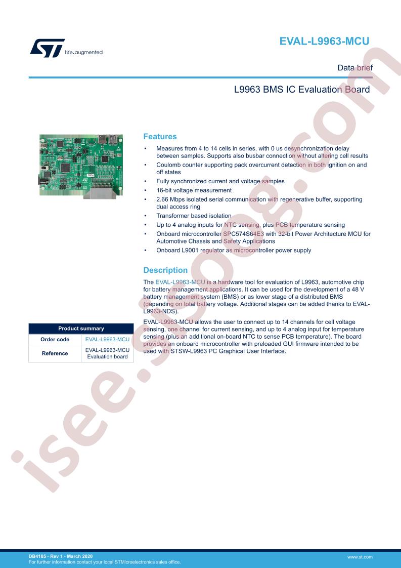 EVAL-L9963-MCU Data Brief