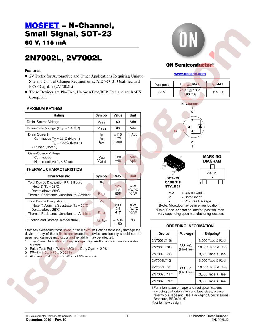 2N7002L Datasheet