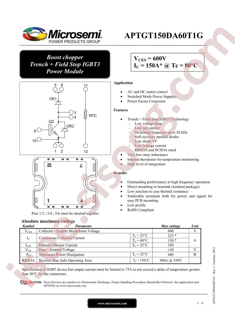 APTGT150DA60T1G