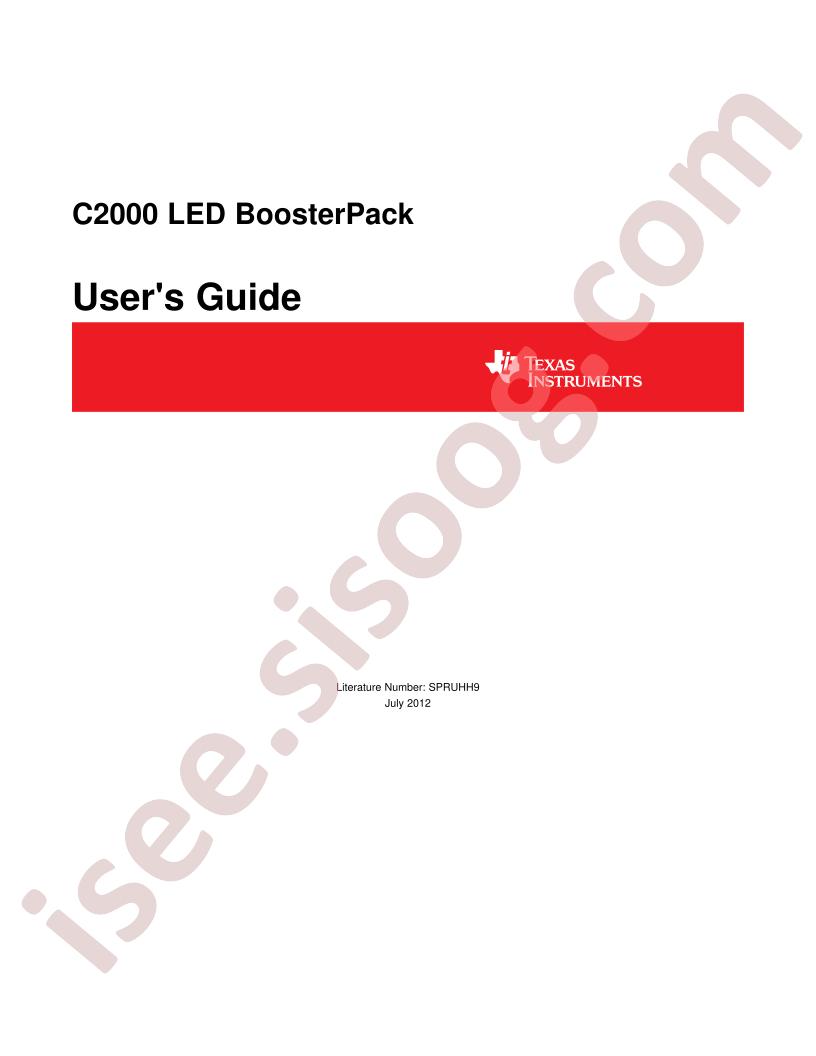 C2000 LED BoosterPack User Guide