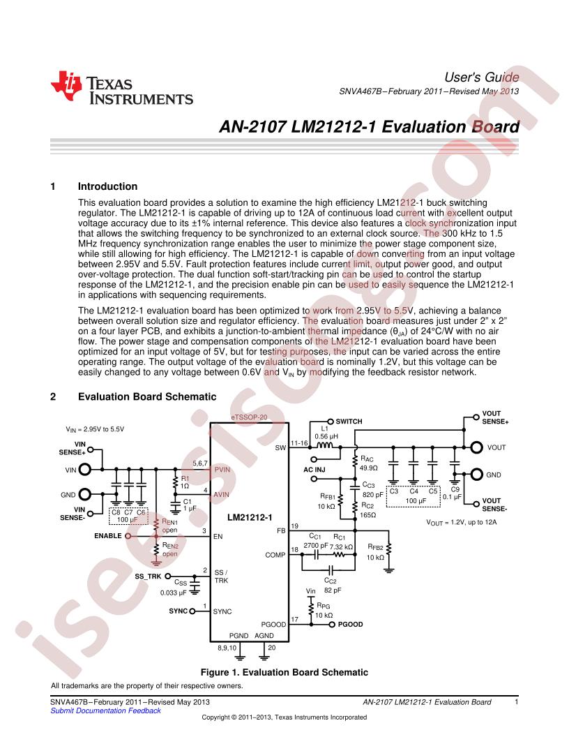 LM21212-1 Eval Board