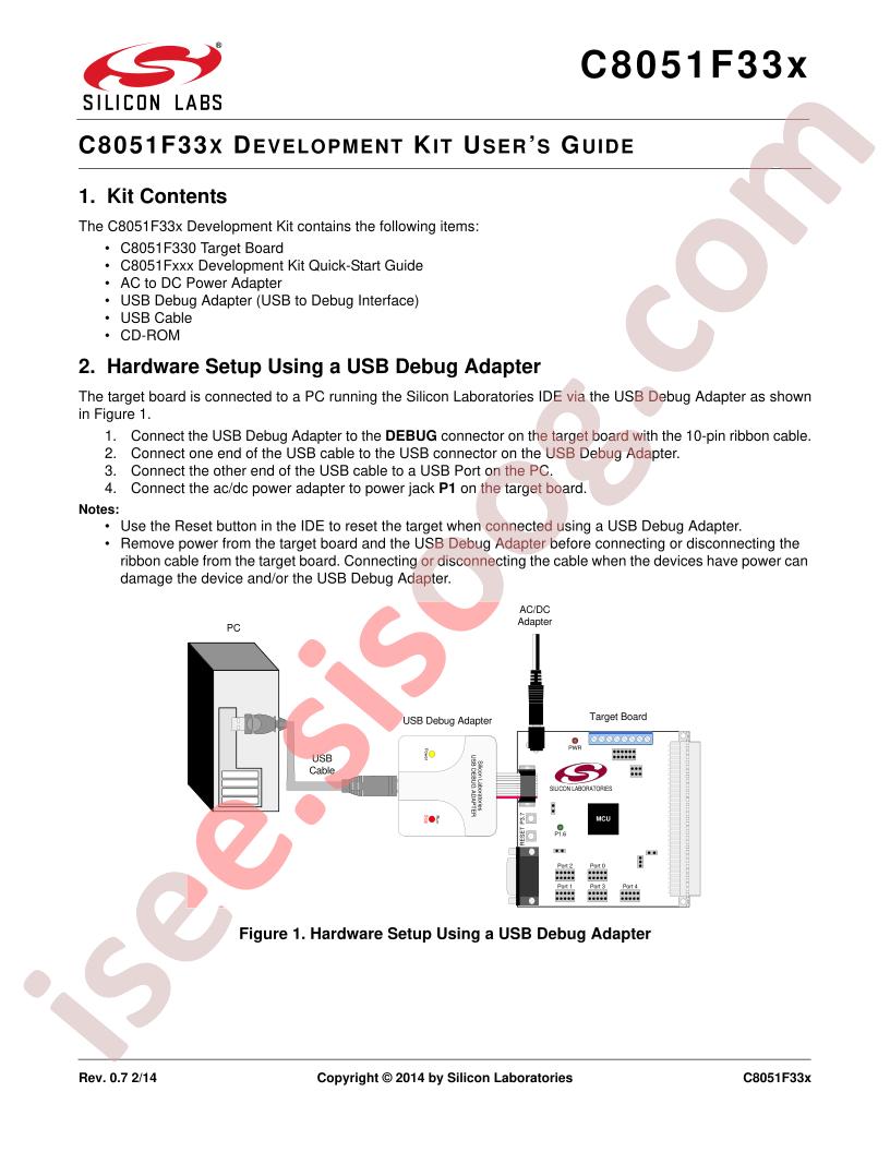 C8051F33x-DK Guide