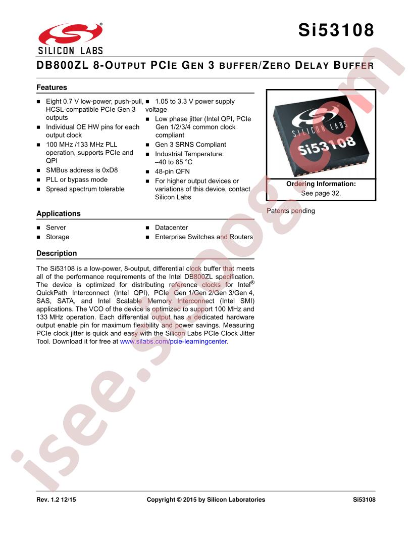 Si53108 Datasheet