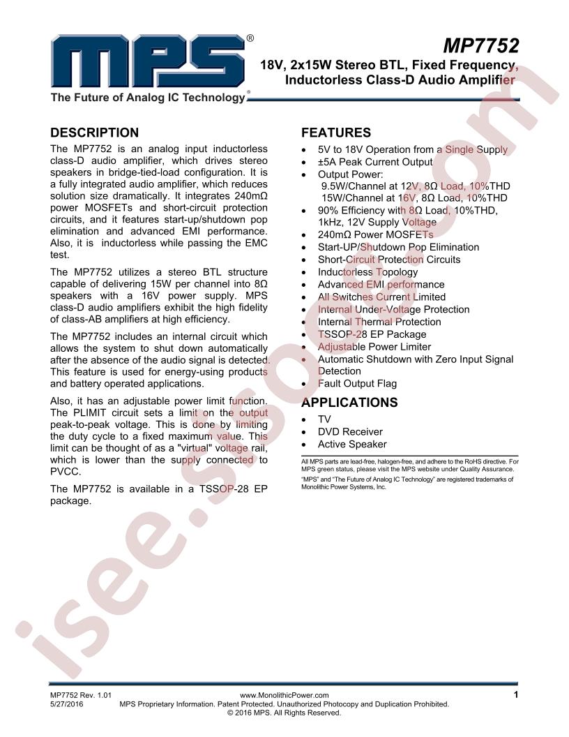 MP7752 Datasheet