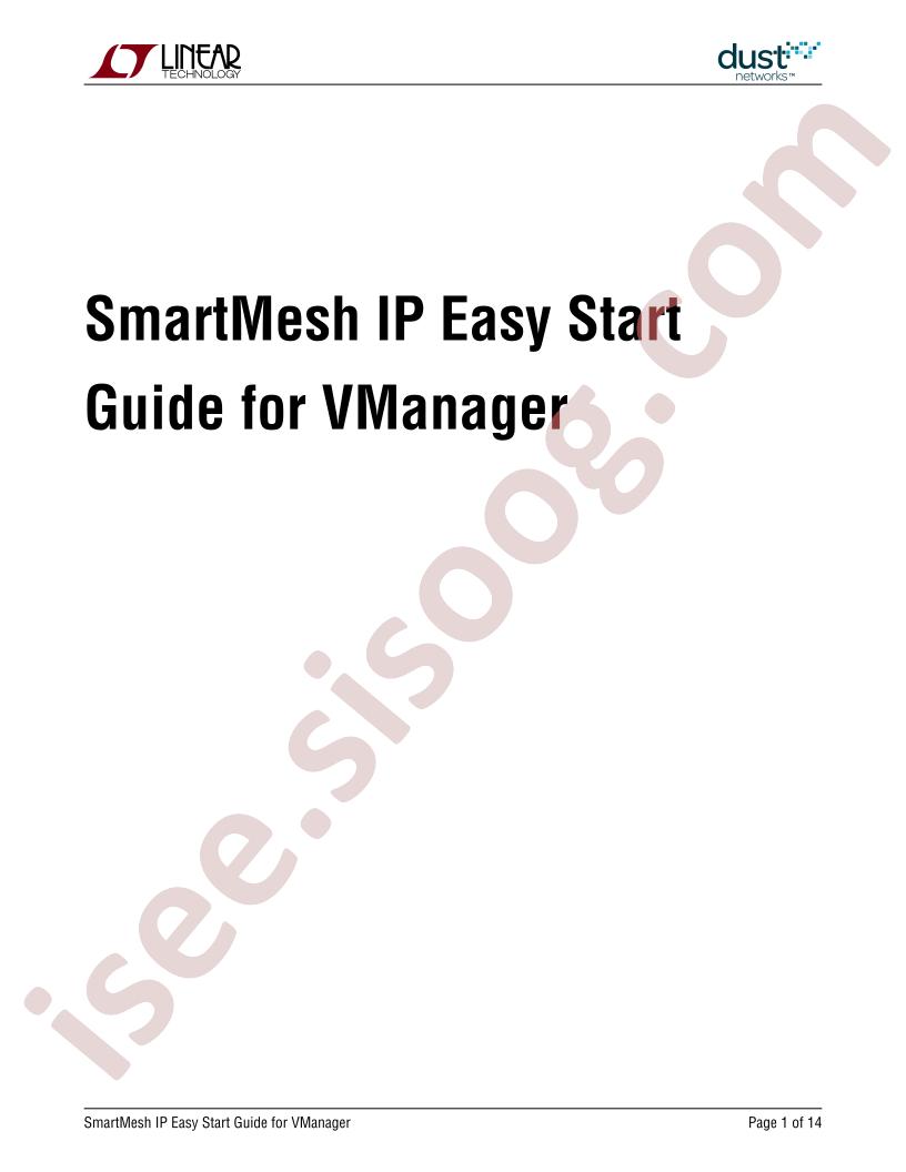 SmartMesh IP Start Guide for Vmanager