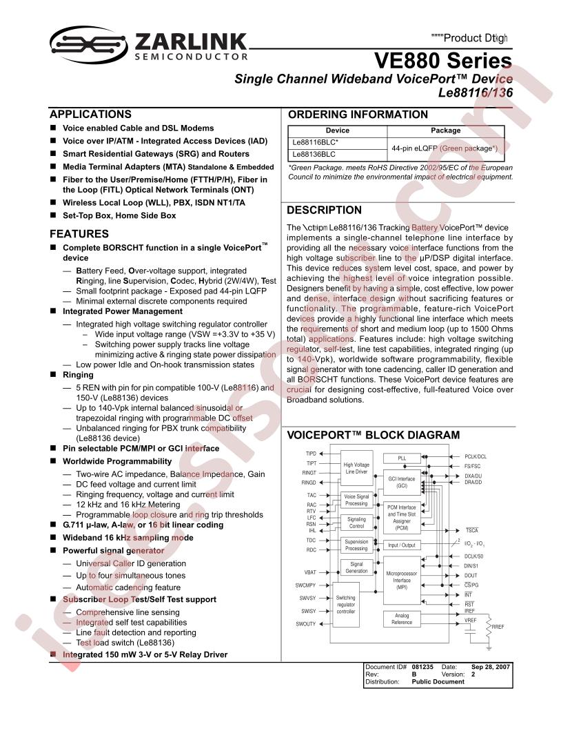Le88116/136 Brief