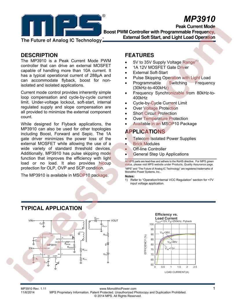 MP3910 Datasheet