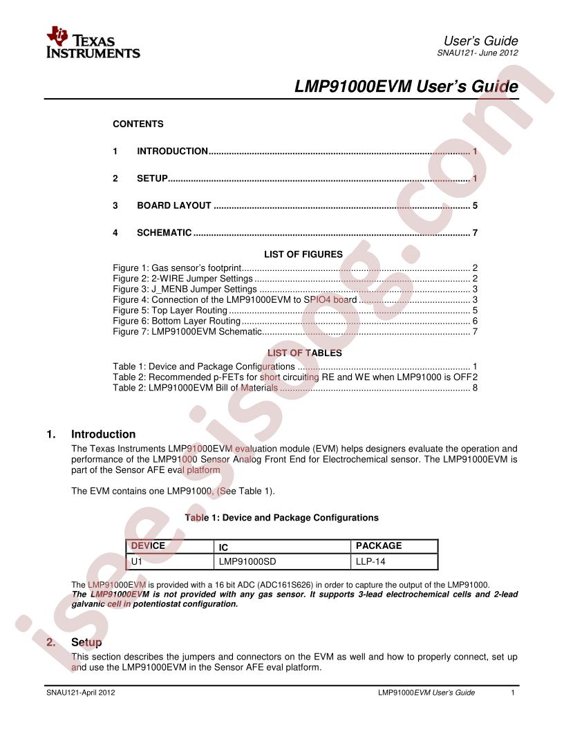 LMP91000EVAL User Guide