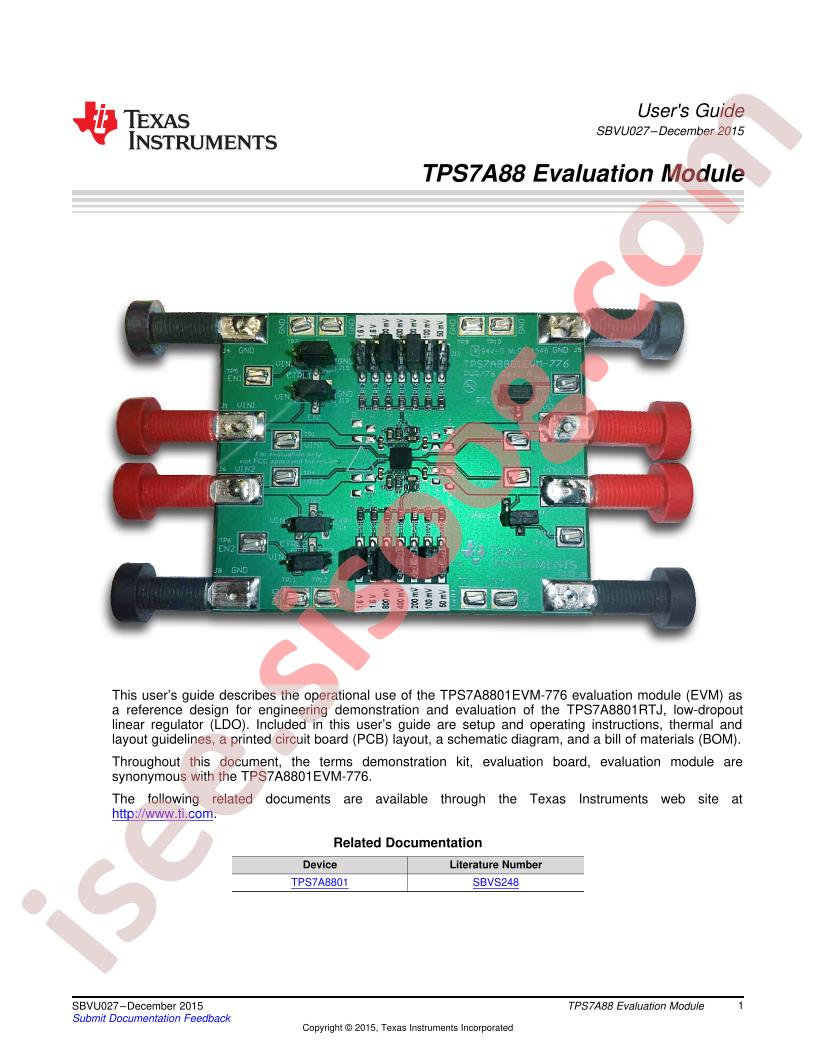 TPS7A8801EVM-776 User Guide