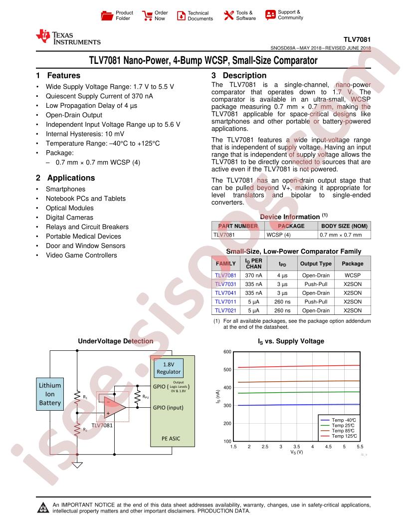 TLV7081 Datasheet