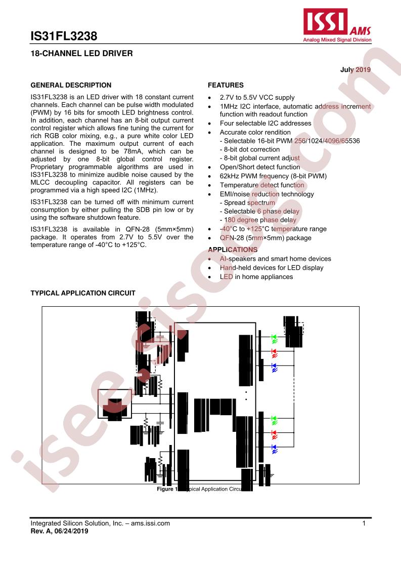 IS31FL3238 Datasheet