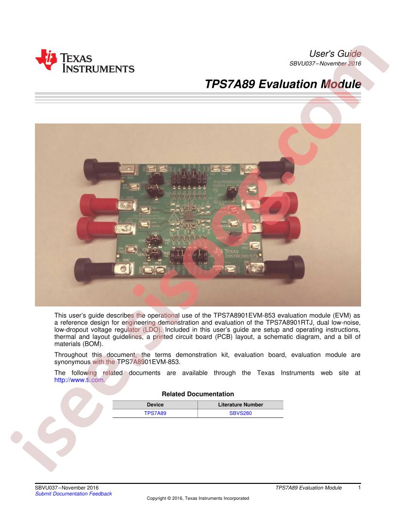 TPS7A8901EVM User Guide