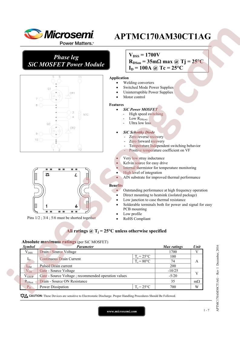 APTMC170AM30CT1AG
