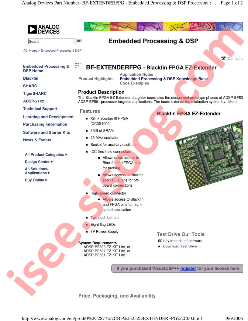 Blackfin FPGA EZ-Extender