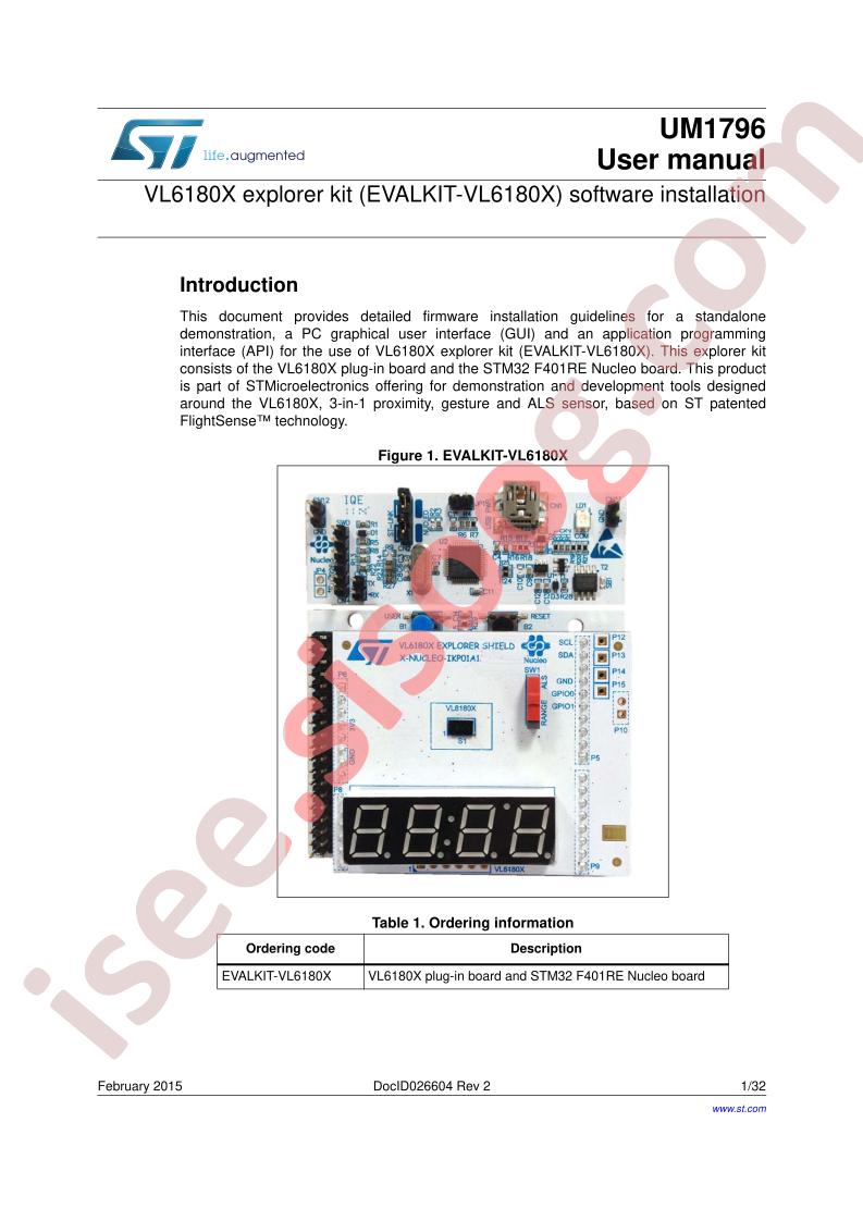EVALKIT-VL6180X User Manual
