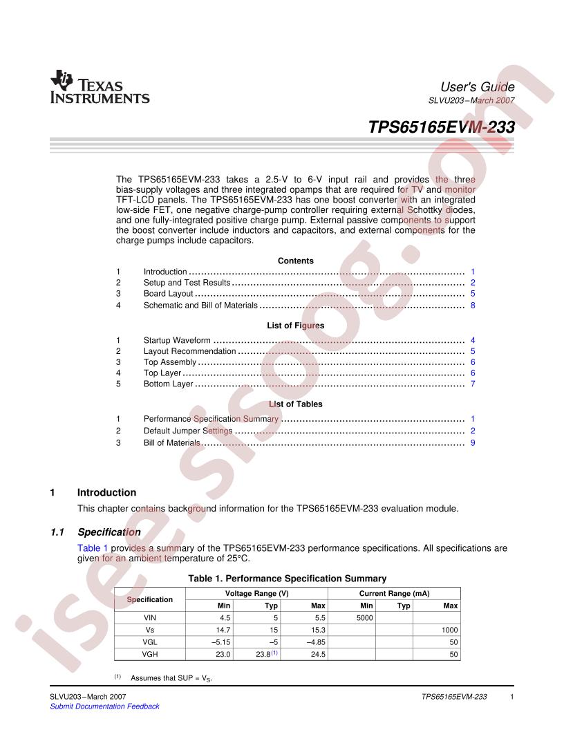 TPS65165EVM-233 Guide