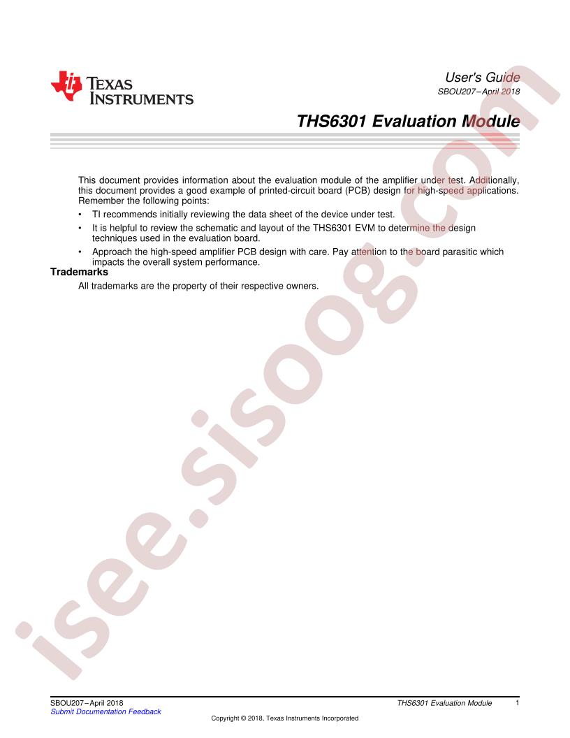 THS6301RSAEVM User Guide