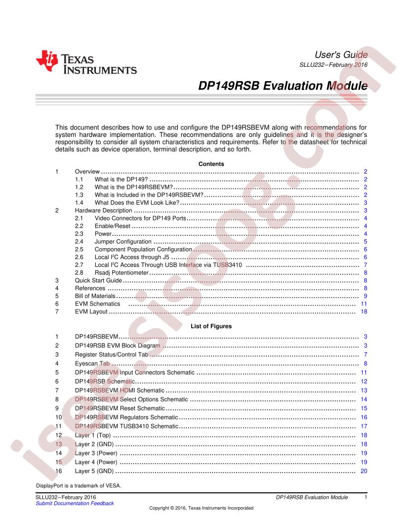 DP149RSBEVM User Guide