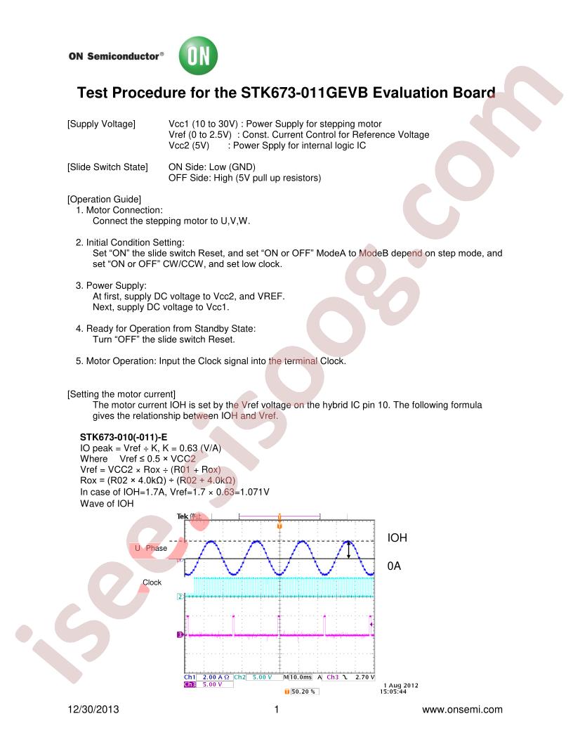 STK673-011GEVB Test Procedure