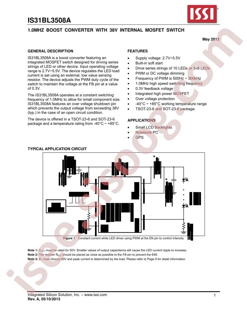 IS31BL3508A Datasheet