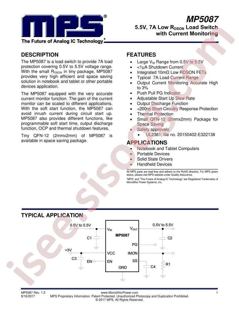 MP5087 Datasheet