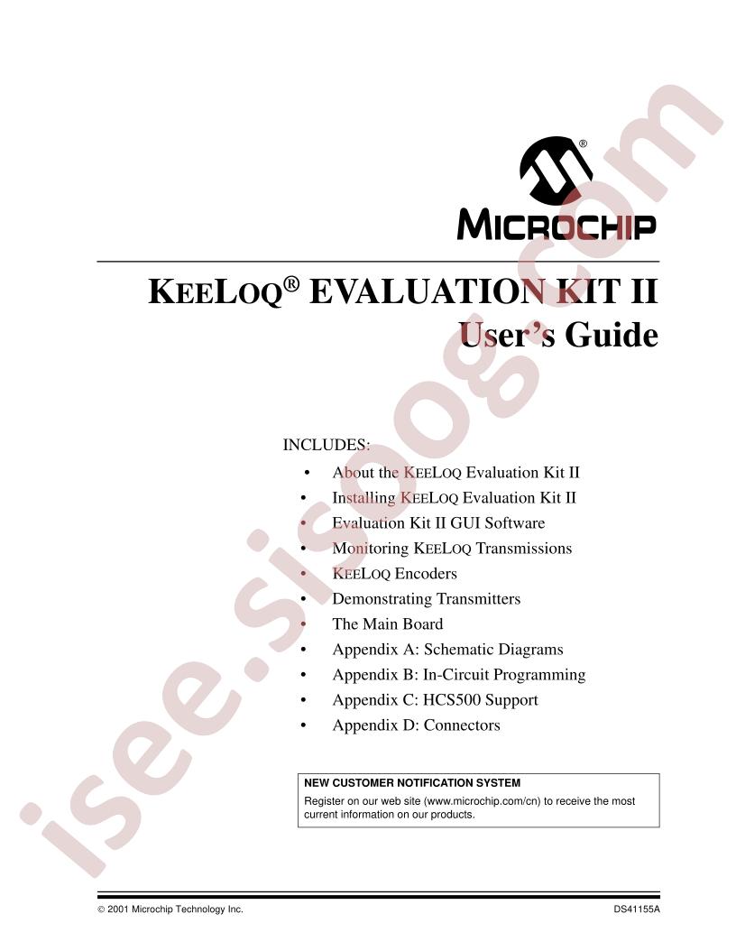 KeeLoq Evaluation Kit II Users Guide