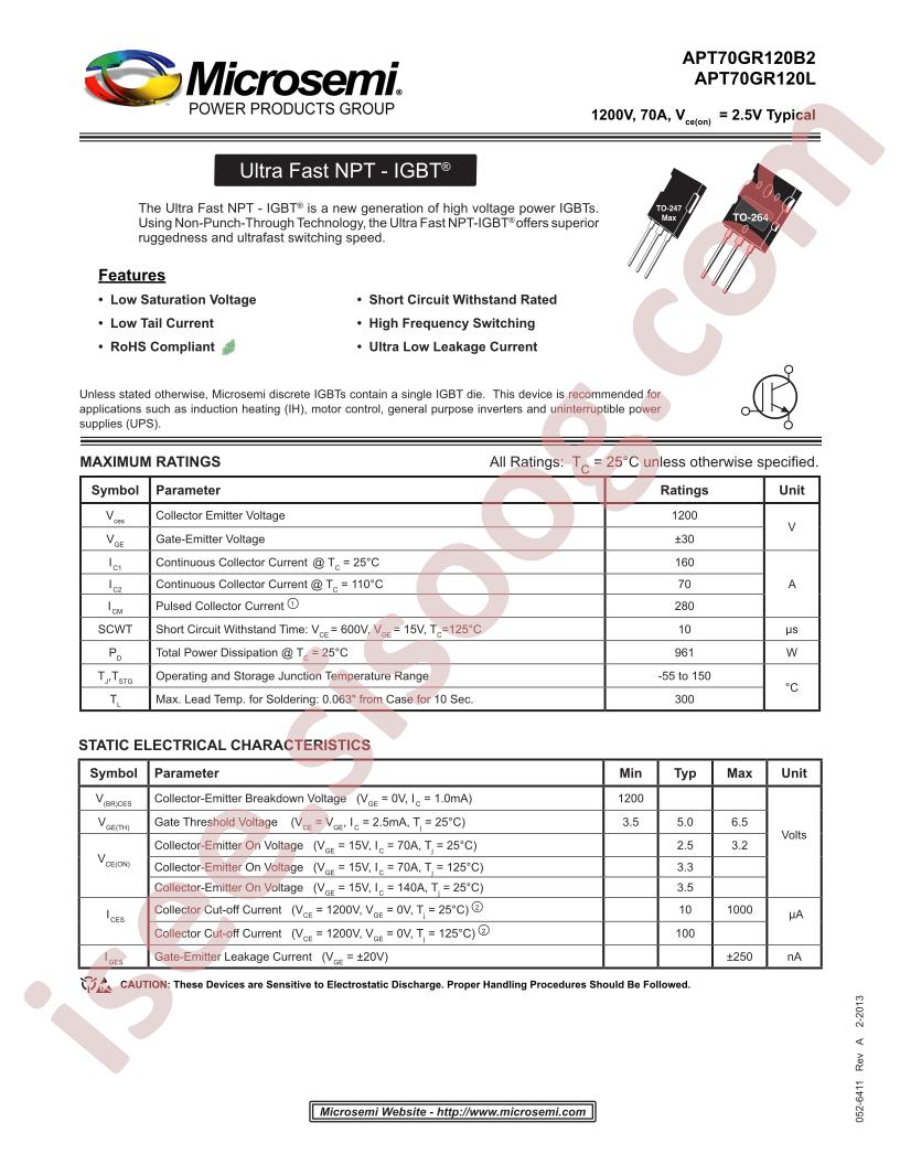 APT70GR120(B2,L)