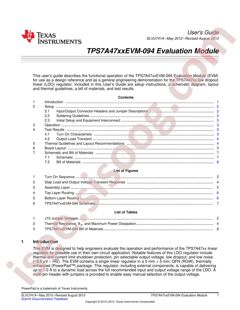 TPS7A4700EVM-094 User Guide