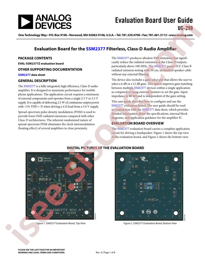 EVAL-SSM2377Z User Guide