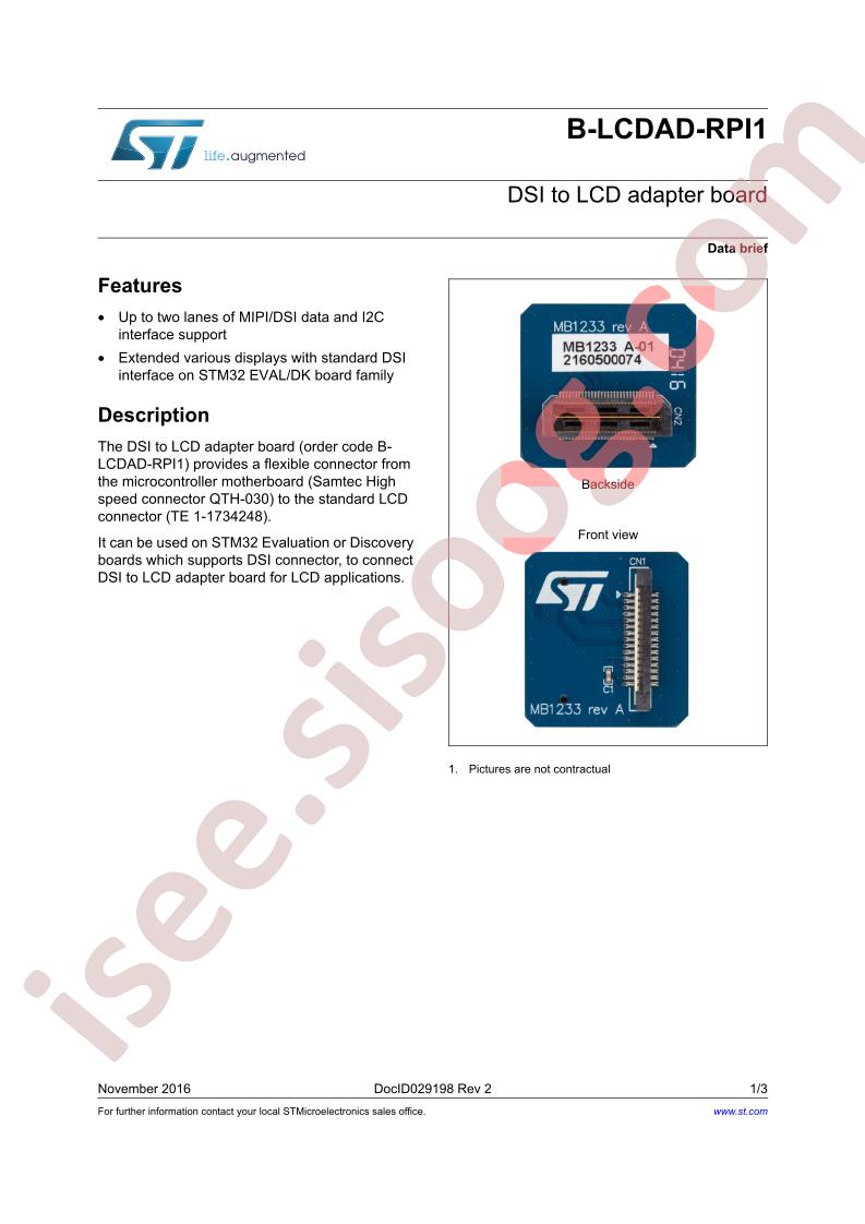 B-LCDAD-RPI1 Data Brief