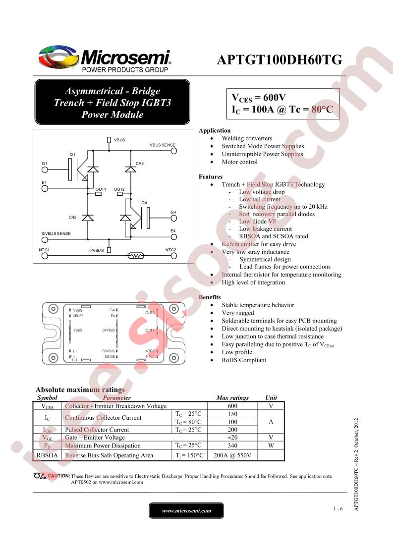 APTGT100DH60TG