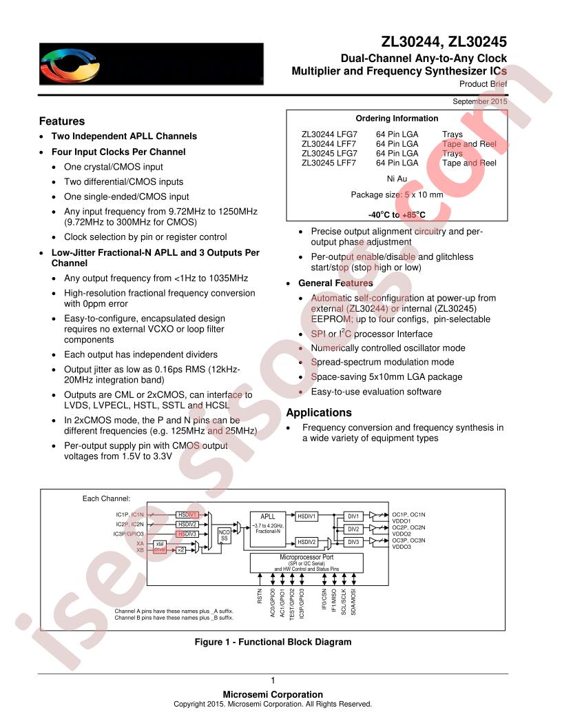 ZL30244, ZL30245 Brief
