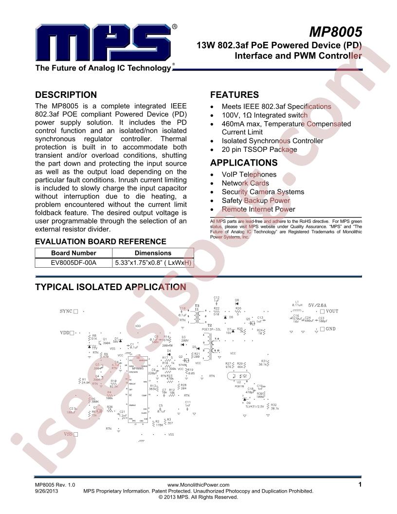 MP8005 Datasheet