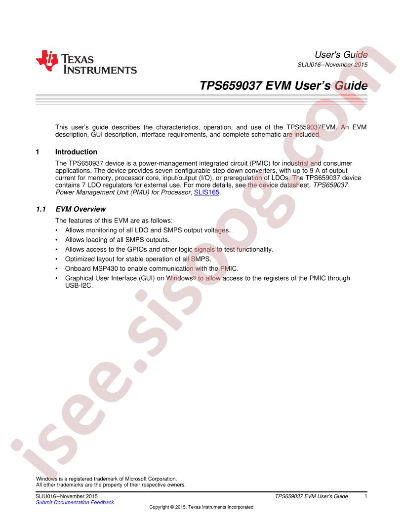 TPS659037EVM User Guide