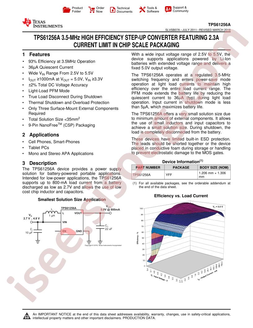 TPS61256A Datasheet