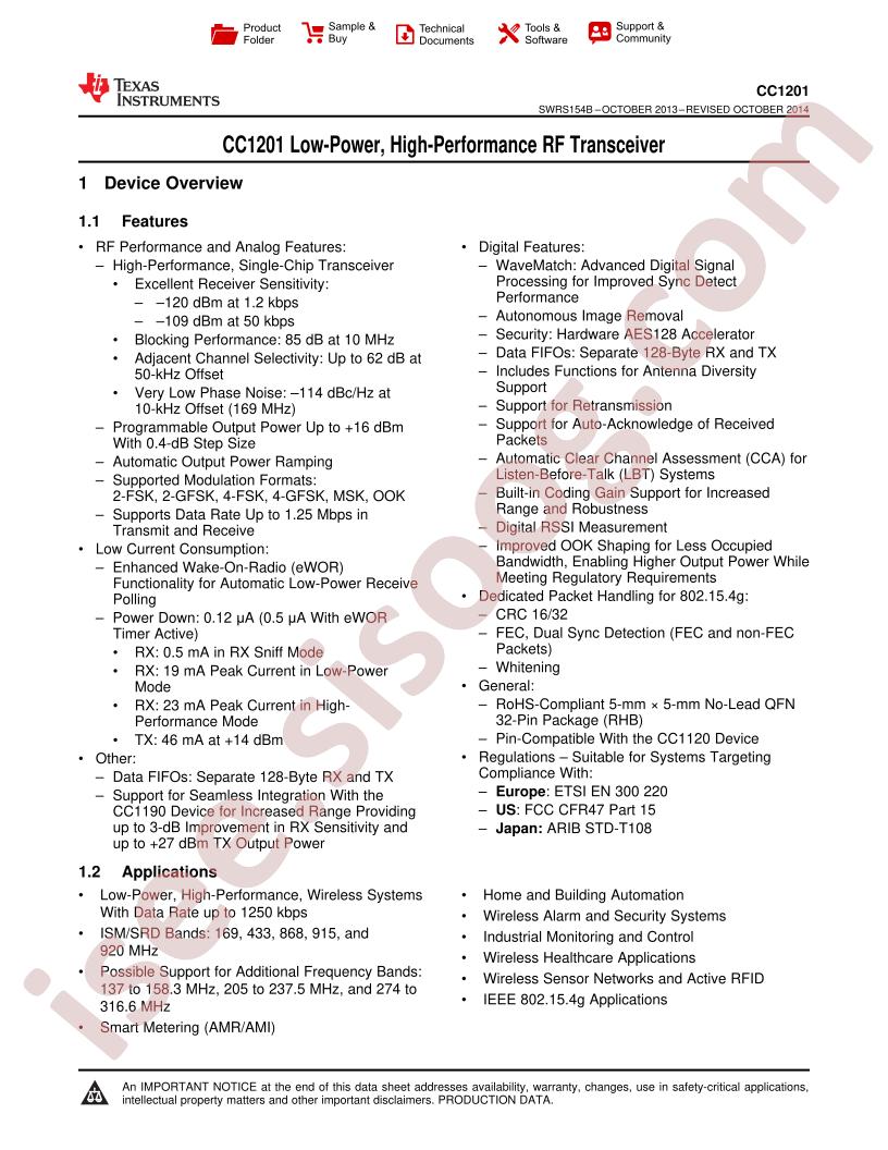 CC1201RHBT(R)
