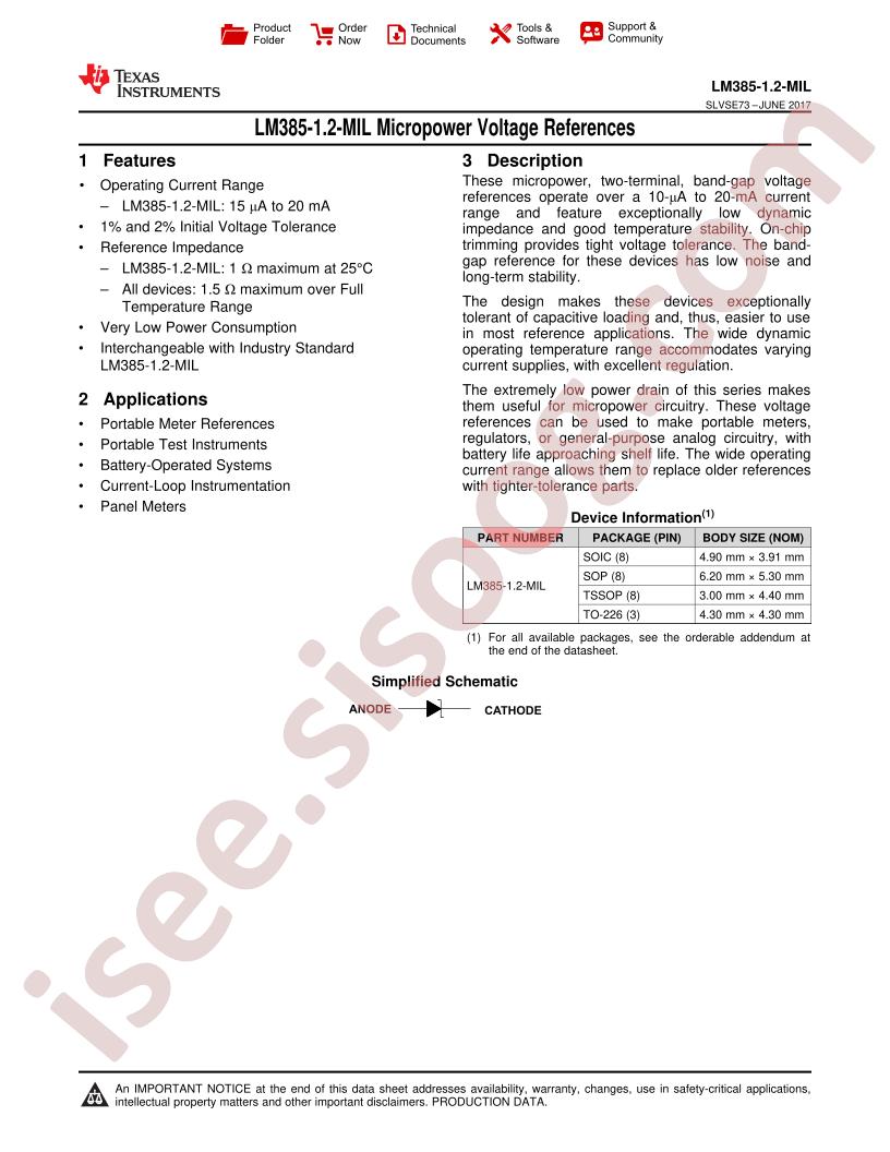 LM385-1.2-MWC Datasheet