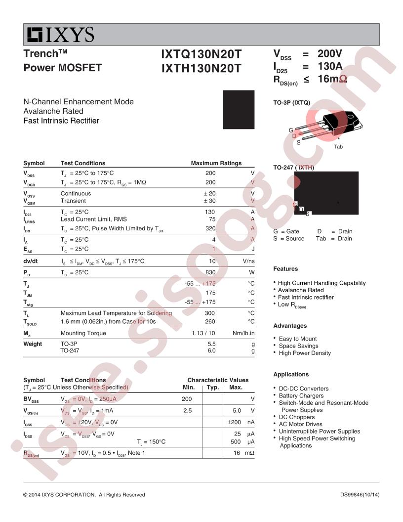 IXTH130N20T