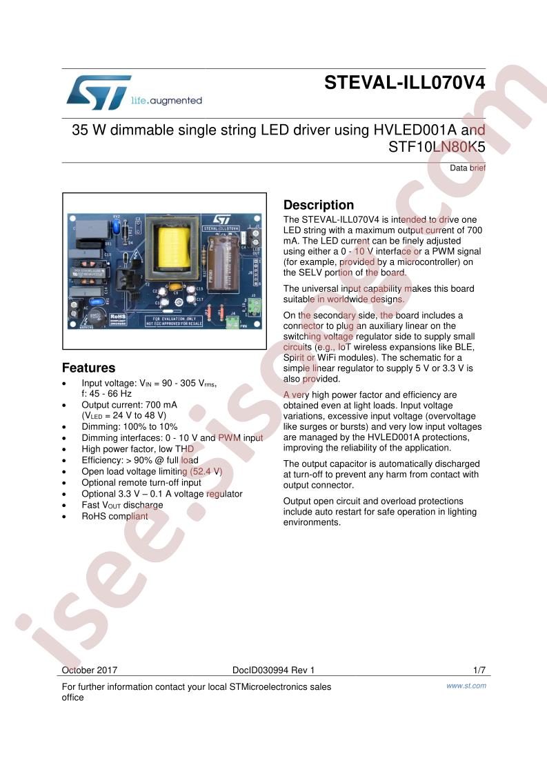 STEVAL-ILL070V4 Data Brief