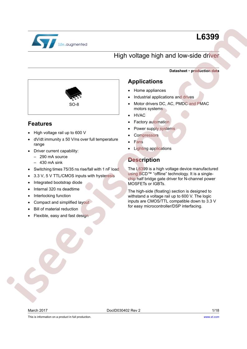 L6399 Datasheet