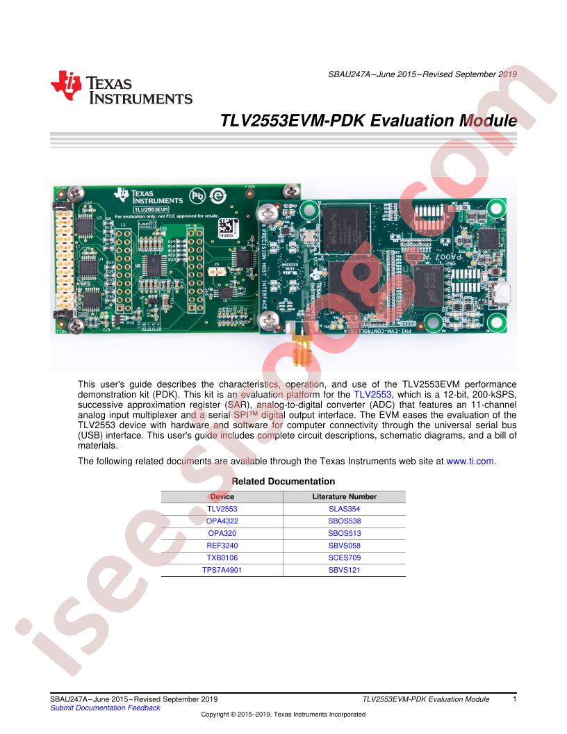 TLV2553EVM-PDK User Guide