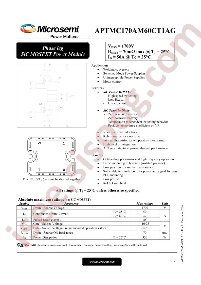 APTMC170AM60CT1AG
