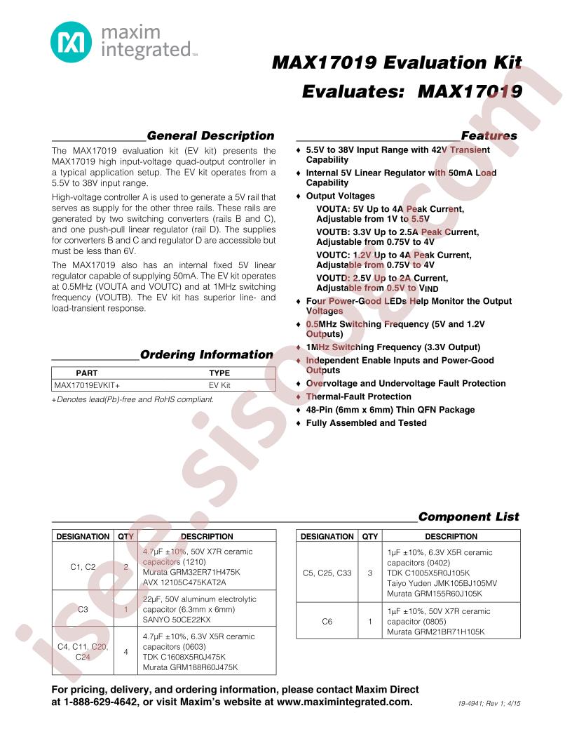 MAX17019EVKIT